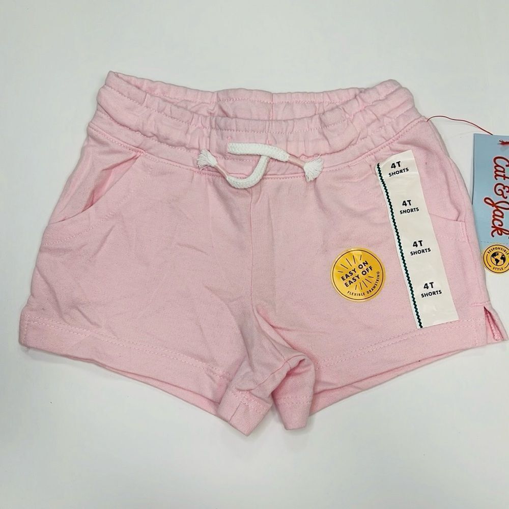 Catโ& Jack Girls Pink Flexible Drawstring Shorts Sizeโ4T